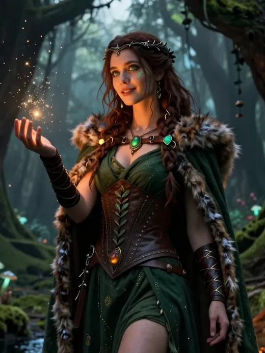 Fantasy AI girlfriend, forest ranger