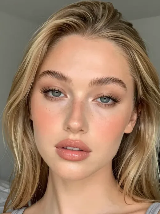 Realistic AI girlfriend with freckles